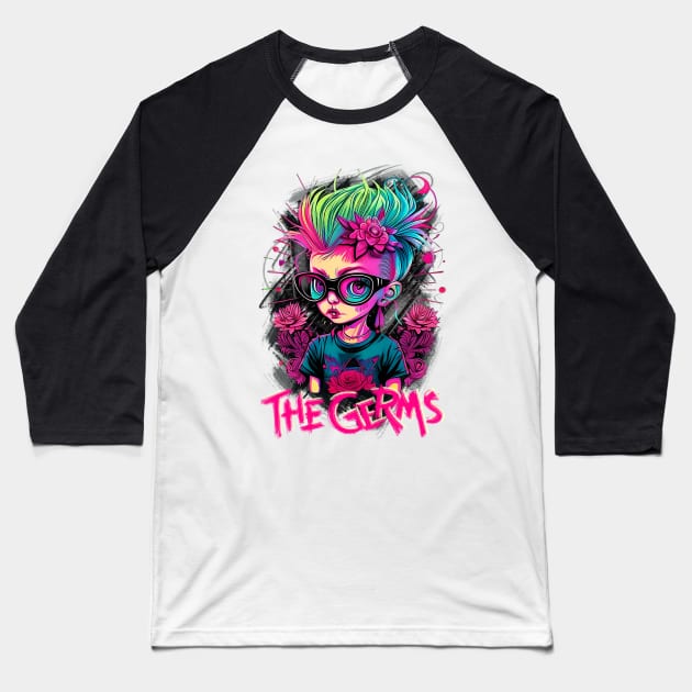 Punk Girl - The Germs Baseball T-Shirt by VACO SONGOLAS